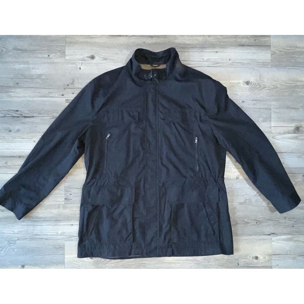 Cole Haan Mens Black Full-Zip Utility Jacket Size  XLarge Pockets